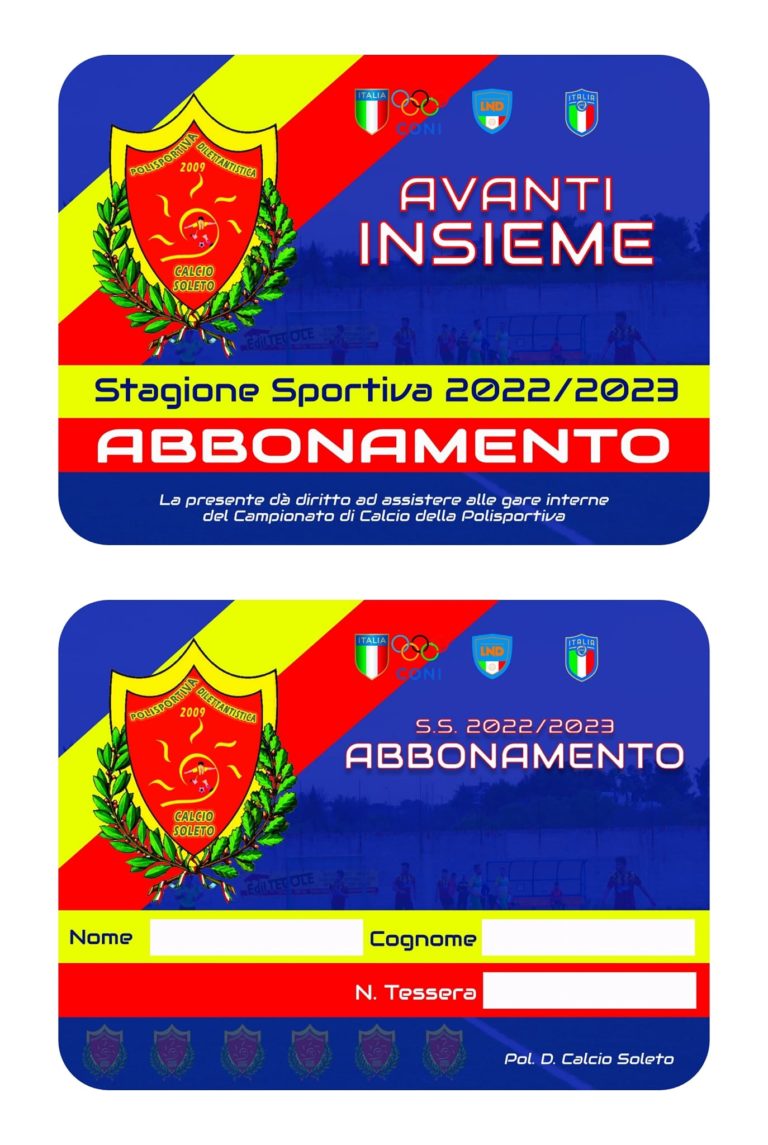 Campagna abbonamenti 2022-2023 Soleto Calcio