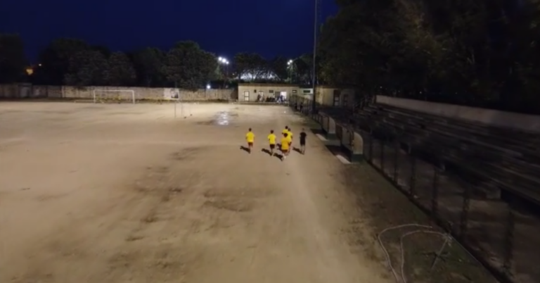 Allenamento notturno presso il campo di Soleto
