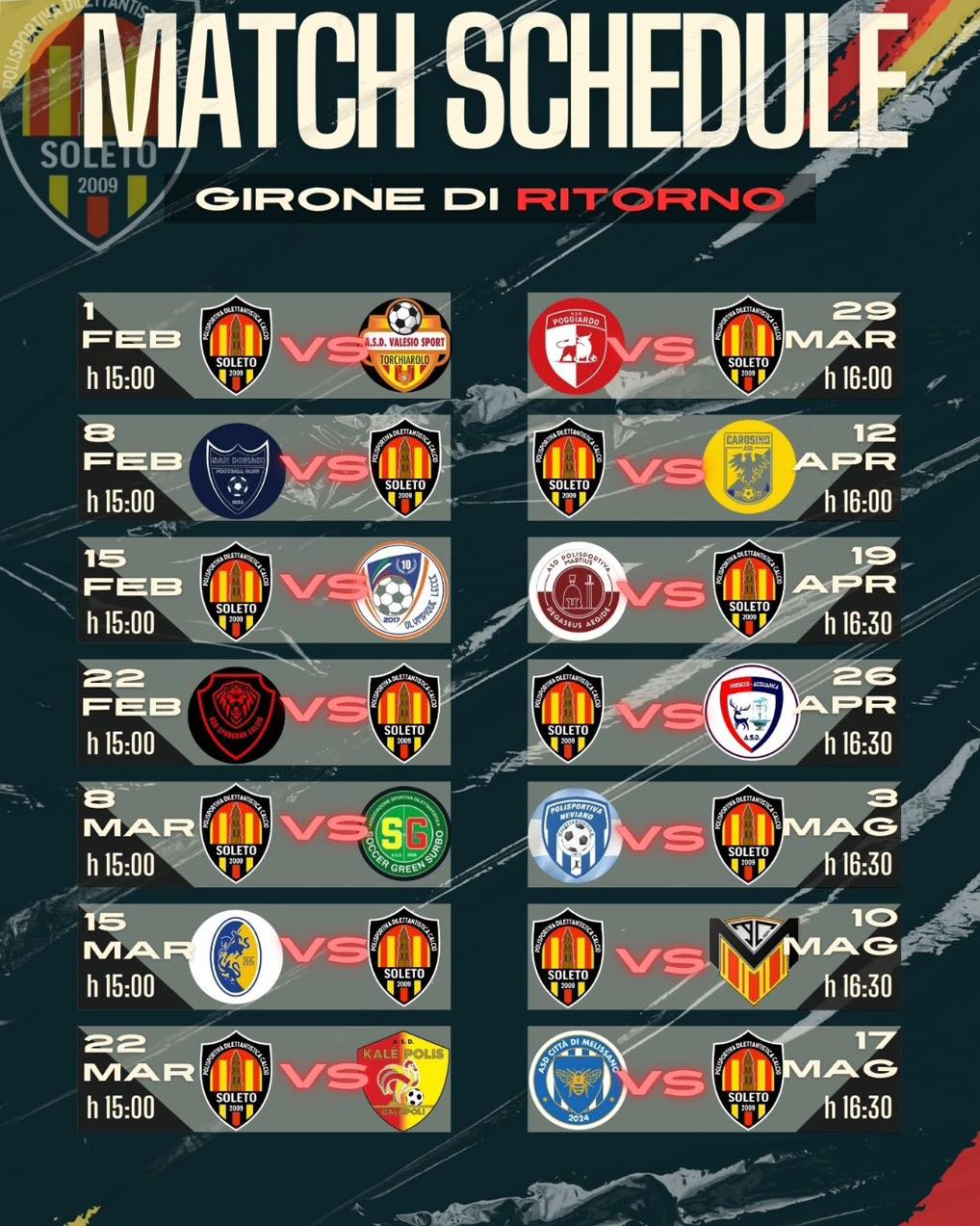 Soleto Calcio - Girone di Ritorno 2025-2026